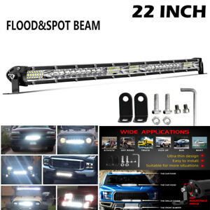 22 inch Slim Led Light Bar Spot Flood Combo Offroad UTV ATV Boat Truck DRL 20