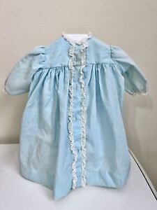 Vintage Madame Alexander Victoria Dress Gown Blue Original Tag 14” Lace Button