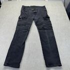 Volero Jeans Mens 36x31 (2XL) Black Motorcycle Riding Slim Fit Stretch Lined