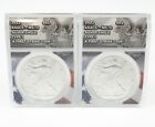 Lot of 2 - 1oz .999 Silver Eagles Type 1 Coin 2021 ANACS MS70 First Strike