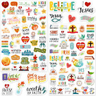 24 Sheets Christian Jesus Stickers for Kids Adults, Waterproof Adhesive Inspirat