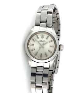 1972 Rolex Oyster Perpetual 6618 Stainless Steel Silver Dial 24mm Ladies Watch