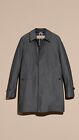 Authent. New Burberry Men Indigo Blue Check ROEFORD Mid Trench Overcoat 36US S M