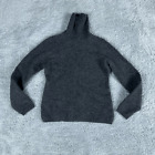 Cashmere Charter Club Luxury Turtleneck Sweater Size Small S Dark Grey 100% Cash