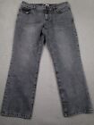Cabi Jeans Womens 12 Gray Bootcut Denim Distressed Pockets