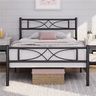 Metal Bed frame Platform Bed with Curved Design Headboard Twin/Full/Queen