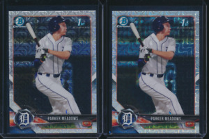 Lot of (3) PARKER MEADOWS 1st 2018 Bowman Chrome Draft ASIA MOJO REFRACTOR RC