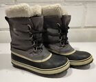 EXCELLENT Sorel Waterproof Carnival Gray/Black Womens Snow Boots Size 9