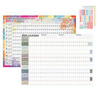 20*29'' 2024 Large Wall Calendar With Sticker Paper Folded  Yearly Planner