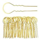 40 Pack Blank U-shaped Gold Metal Hair Pins Hair Sticks Forks Gold-40PCS