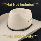 🌟Black Genuine Leather Hat Band For Western Cowboy Hats, Men, Women, Adult Size