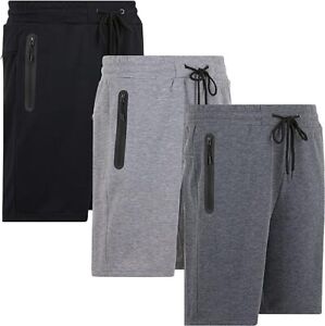 3 Pack: Men Sweat Shorts Soft Casual Cotton French Terry Fleece Lounge Gym Short