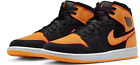 Nike Air Jordan 1 Mid SE Men's Shoes FJ4923-008 Size 9.5 Black / Vivid Orange