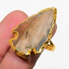 Montana Agate 925 Sterling Silver Gemstone Ring Jewelry Size Adjustable n275
