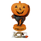 New ListingVintage Blow Mold Black Cat Pumpkin Lighted Halloween Damaged w/original cord