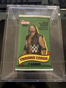 2021 Topps Heritage WWE Trading Cards-ONE 7 card pack from a sealed Blaster Box