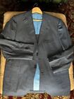 KITON men's sport jacket coat 100% cashmere  blue striped US 48R made in Italy