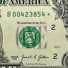 B Star Note One Dollar Bill B00423854* 500K New York Sheet Star Note Run 1 of 3