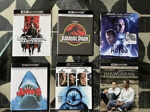 New Listing4k Movie Lot (The Abyss-Jaws-Shawshank-Inglorious Basterds-Jurassic Park-Life)