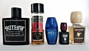 5 Bottles Collection Of Men's Fragrances Russian & English Leather Outlaw Navy