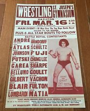 1984 ANDRE THE GIANT Ivan Putski Mr. Fuji Hazleton Pa. Wrestling Poster !!