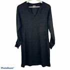 Cabi Size XXS PJ Dress V-neck Long Sleeve Heather Black Gray Knit Dress Women’s