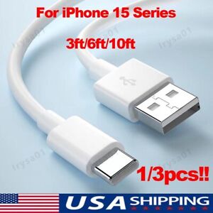 For iPhone 15 Pro Max 15 Plus USB-A Cable Fast Charger Type C Charging Data Cord