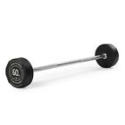 Titan Fitness 60 LB Rubber Straight Fixed Barbell, Pre-Loaded Weight Bar