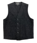 FILSON Wool Mackinaw Cruiser Vest Hunting Plain Pockets Button USA Gray Size S
