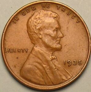 1935 P - Lincoln Wheat Penny - G/VG