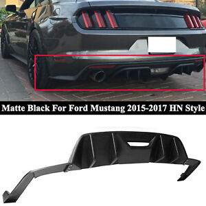 For Ford Mustang 15-2017 HN Style Rear Bumper Diffuser + Apron Spats Matte Black