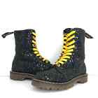 Vintage MIE Dr Martens Black Chunky Glitter 1490 England Lace Up Boots Women’s 5