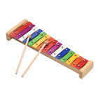 15 Note Glockenspiel Xylophone Wooden Base Colorful  Bars with 2 K4Z9