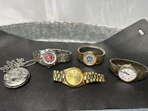 Lot of watches for repair Seiko United Auto Workers Marines Pocket Watch & Timex