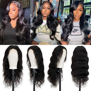 Invisible Front Lace Human Hair Wigs with Baby Hair Glueless Wigs Body Wave USPS