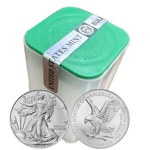 Roll of 20 - 2024 American Silver Eagle $1 Coin 1 oz .999 Fine Silver BU
