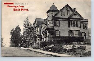 Postcard New Jersey Weehawken Third Street Residential Posted 1909