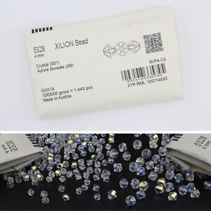 #5328(3mm - 6mm) Swarovski Crystal Beads Xilion Bicone Bead Crystal AB