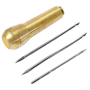 Leather Sewing Waxed Thread Needles Awl Hand Tools Kit For Leather Craft DIY #