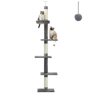 PETEPELA Tall Cat Tree 5-Tier Floor to Ceiling Cat Tower Height(95-107 Inches...