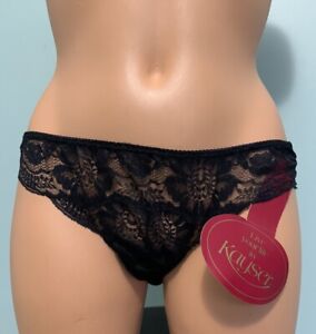 NEW Vintage Kayser 7 L Black Panty Nylon Panties Low rise BRIEF Bikini NOS