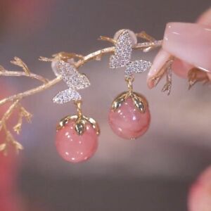 Fashion Butterfly Crystal Earrings Stud Drop Dangle Wedding Women Jewelry Gifts