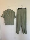 Sag Harbor green polyester short sleeve pant set size 14