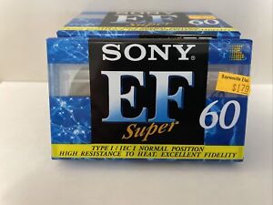 Lot of 5 SONY Super EF 60 Type I Blank Cassettes Tapes New Sealed