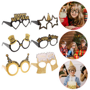 6Pcs 2024 New Year Glasses Party Favors Happy New Year Photo Booth-PT
