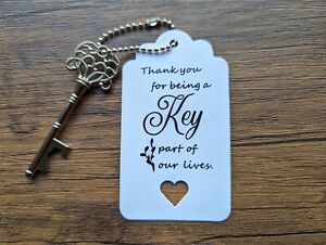 15pcs Wedding Favors Silver Skeleton Key Bottle Opener with Tags & Chains