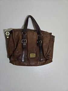 Fossil whiskey Brown Leather Long Live Vintage 1954 Cross Body Bag Tote *Read