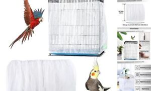 Bird Cage Seed Catcher, Bird Cage Net Cover Adjustable Bird Cage Netting Seed