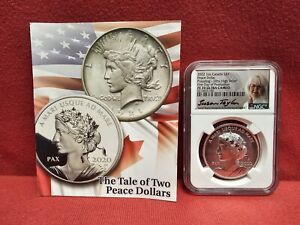 New Listing2022 Canada Peace Dollar Pulsating High Relief PF 70 First Day Taylor Signed