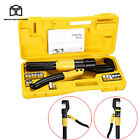 10T Hydraulic Crimper Crimping Tool Wire Battery Cable Lug Terminal W/ 8 Dies